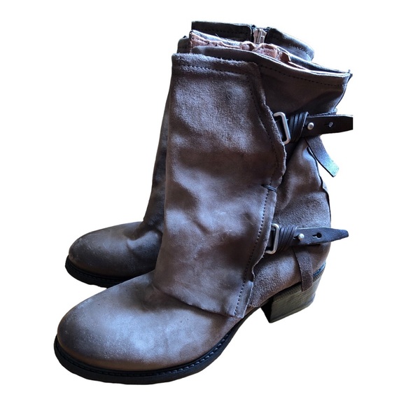 A.S.98 Chilly BOHO Moto Boot Distressed Leather Stacked Heel Size 40 EUC!!! - Picture 3 of 14